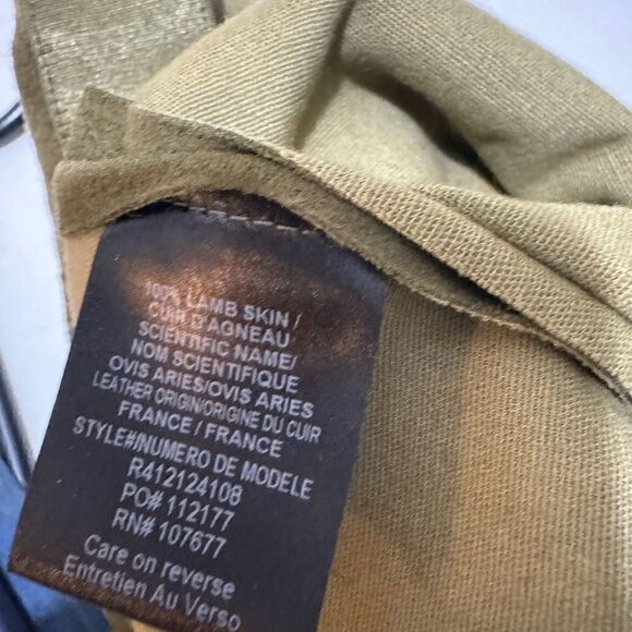 Alice + Olivia Front Zip Suede Leggings in Moss 100% lamb skin - Picture 9 of 10